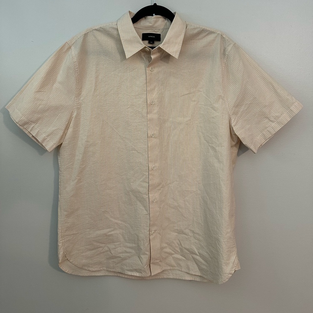 Vince Peninsula Stripe Short Sleeve Shirt Large - Picture 2 of 9